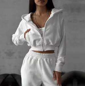 Sweat à capuche court Mode féminine Gym Wear Workout Style OEM Logo personnalisé Fournisseur en gros - Product Image 4