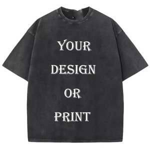 Camiseta de punto con letras para hombre, camiseta unisex informal lavada de algodón 100 por ciento con estampado personalizado - Product Image 2