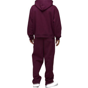 Ensemble sweat à capuche zippé et jogging en molleton de coton pour homme, coupe décontractée, survêtement streetwear avec logo personnalisé OEM - Product Image 3