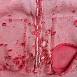 2025 Custom Streetwear Style Men's Distress Sudaderas con capucha lavadas con ácido a la venta para hombres básicos zip up HOODIE - Product Image 4