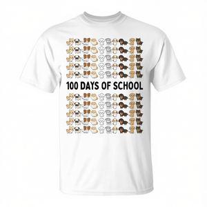 T-shirt « Cute Dogs 100 Days of School » : Célébrez le 100e jour d'école avec un design amusant et joyeux – Vêtements promotionnels - Product Image 2
