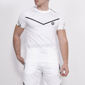 Ensemble de sport pour homme été 2023, deux pièces, tricoté, respirant, séchage rapide, t-shirt à manches courtes uni et short pour le jogging - Product Image 5