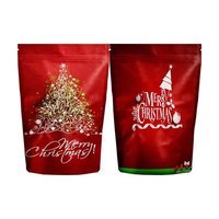 Sac en plastique refermable avec logo personnalisé Joyeux Noël, sac en plastique Mylar pour bonbons et biscuits