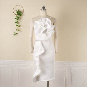 Vestido de Satén con Volantes de Rosas Hechos a Mano, Vestido de Fiesta Formal Romántico, Cintura Imperio, Silueta de Vestido Largo de Gala, Disponible en Tallas XS a XL para el Verano - Product Image 2