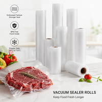 Sacs sous vide en rouleau thermoscellables PET/PE de qualité alimentaire pour cuisson sous vide en cuisine commerciale, viande fraîche, fruits de mer, légumes