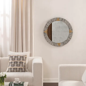 Modern <b>Decorative</b> Wooden <b>Wall</b> <b>Mirror</b> with Sleek Frame Design Wooden <b>Wall</b> <b>Mirror</b> - Product Image 2