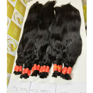 Extensiones de cabello Remy Virgen de la mejor calidad Natural negro recto a granel 8-40 ''Color oscuro sin procesar vietnamita al por mayor - Product Image 1