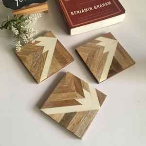 Wooden <b>Resin</b> Coaster Square Shape Wood Eco-Friendly Reusable <b>Table</b> <b>Top</b> Coaster High Quality Mats & Pad Export Quality Coaster - Product Image 5