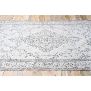 Grand tapis turc vintage 5,3x8,9 pieds, tapis floral gris brun - Product Image 3
