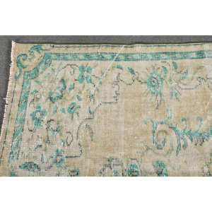 Alfombra clásica de lana de retazos verde Beige 4,5X7,8 pies diseño Aubusson turco para sala de estar pasillo de noche rectángulo de látex - Product Image 3