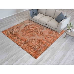 Tapis de style Oushak marron : Tapis antidérapant adapté aux animaux domestiques, tapis imprimé, tapis à poils doux - Product Image 3