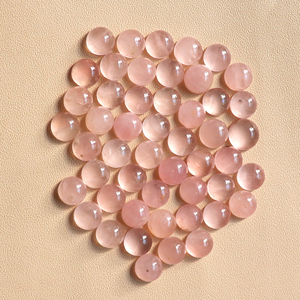 พลอยควอตซ์สีชมพูแบบหลวมทำจากหินอัญมณีทรงกลมเรียบสำหรับทำเครื่องประดับ-ธรรมชาติและขายส่ง - Product Image 1