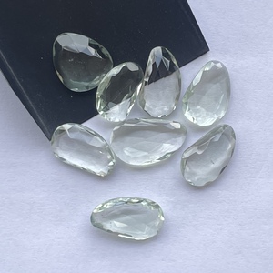 10mm 12MM 16mm amatista verde Natural tamaño libre facetado Rosa corte Polki rebanadas DIY joyería hacer colgantes anillos sueltos - Product Image 2