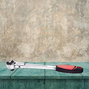 Poignée à cliquet pivotante à tête ronde 72T, à dégagement rapide, avec tige plate et poignée 2K - Product Image 1