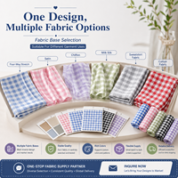 Tissu imprimé personnalisé à motif quadrillé Vichy, impression numérique OEM ODM, plusieurs bases pour robes, foulards, sacs, textiles de maison, faible MOQ