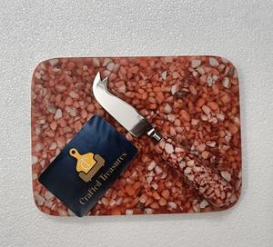 Tabla de Quesos de Calidad Premium con Juego de Cuchillos para Mantequilla, Diseño de Resina y Piedra Incrustada, Tabla para Cortar Charcutería, Vajilla, Tabla para Servir - Product Image 4