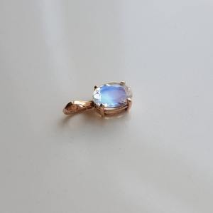 High Quality Natural Oval Cut <b>Opal</b> 14k Solid Rose Gold Luxury Minimal Charms June Birthstone Handmade Gift Her 1.3 Cts - Product Image 4