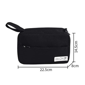 Faux Leather Medium Cosmetic <b>Case</b> Eco-Friendly Zipper <b>Makeup</b> Bag Portable Geometric Pattern Toiletry Storage Bulk - Product Image 1
