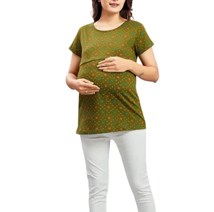 Women's Pregnancy Clothes Maternity Clothing Breast Feeding <b>Long</b> <b>Sleeve</b> Tee Shirt Solid Color Breathable Wholesale Custom Made - Product Image 6