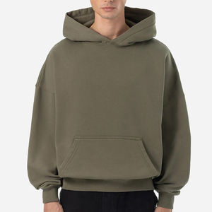 Sweat-shirt à capuche pour homme en coton 100% 500 g/m², surdimensionné, logo personnalisé, épaules tombantes, sweat-shirt d'hiver pour homme - Product Image 4