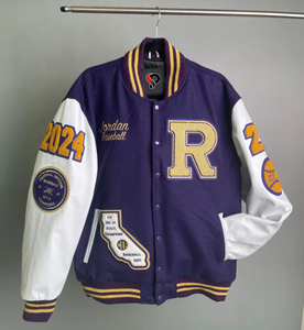 Veste universitaire la plus vendue veste de baseball Letterman veste corps en laine et manches en cuir veste de basket-ball unisexe de qualité supérieure - Product Image 2