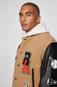 Chaqueta Universitaria Ligera Personalizada para Hombre, Mangas de Cuero, Chaqueta de Invierno de Alta Calidad, Estilo Letterman para Exteriores - Product Image 3