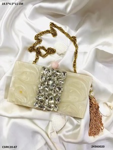 Hot Sale Yellow Resin With Rhinestones Clutch Bag With Bird Lock Handle Clutch Sale 2025 Evening Clutch High Quality Resin Purse - Product Image 3
