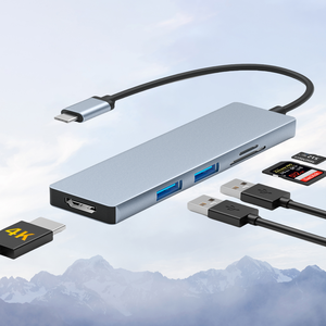 Фабрика <span class=keywords><strong>Shenzhen</strong></span> ODM OEM Usb порт концентратор 5 в 1 USB 3,0 Por концентратор алюминиевая док-станция совместимая Tf/sd карта для ноутбука - Product Image 1