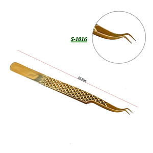 Kit de pinzas multifuncionales para peinados de pestañas, 6 piezas, pinzas de aseo de pestañas de Color dorado con hermosa bolsa de botones - Product Image 5
