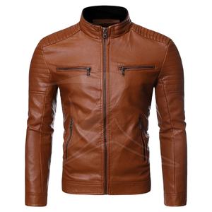 Venta al por mayor último diseño casual chaqueta de cuero puro de los hombres de talla grande con cierre de cremallera invierno lavado algodón relleno en precio - Product Image 1