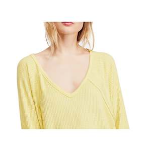 Free People Maglia termica casual da donna Santa Clara gialla taglia media - Product Image 2