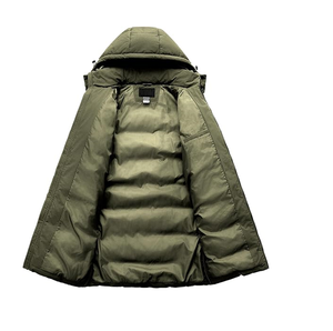 Manteau d'hiver pour homme, veste matelassée extra longue, imperméable, parka épaisse, vêtements d'extérieur isolés avec capuche amovible - Product Image 3