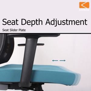 Kinsha เก้าอี้ห้องประชุมผู้บริหารปรับได้ทันสมัยเก้าอี้หมุนหลังสูงพร้อมพนักพิงศีรษะหนัง PU ตาข่ายโลหะผ้าโฟม - Product Image 5