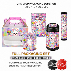 Custom Die Cut Mylar Bags With Box and <b>Jar</b> Smell Proof Packaging Set Food Grade Printed Packaging Solution - Product Image 1