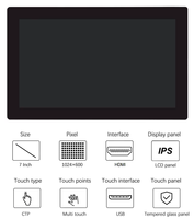 Écran haute luminosité 4.3 5 6 7 8 10.1 11.6 15.6 pouces écran tactile capacitif TFT LCD Module affichage pour Raspberry Pi 3 3b 4b 5