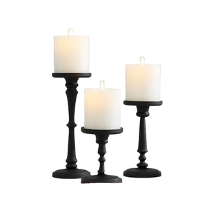New Design <b>Black</b> Elegant <b>Pillar</b> Candlestick Holder Handmade Wedding Decoration Christmas Gifts Home Decorative <b>Candle</b> Stands - Product Image 1