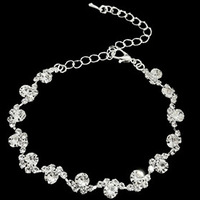 Parure de mariée complète en zircon cubique : collier goutte d'eau, boucles d'oreilles chandelier et bracelet