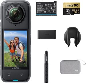 Pack Insta360 X4 Get-Set - Caméra d'action 360° étanche 8K, vidéo grand angle 4K, perche à selfie invisible, autonomie de la batterie de 135 minutes - Product Image 1