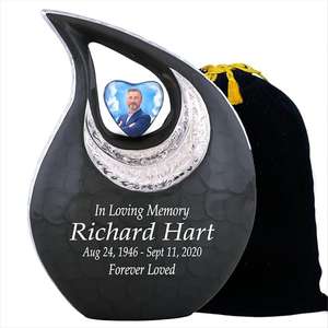 Design moderne Style européen et américain Taille et finition personnalisées Possible pour les urnes de crémation en forme de larme Urnes de cendres commémoratives - Product Image 2