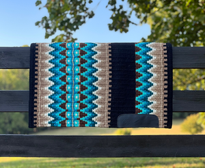 Western Show Horse Saddle Blanket Diseño de Nueva Zelanda Manta de sillín de lana hecha a mano Top Wool Saddle Pad Size - Product Image 1