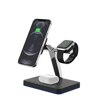 100% OEM Compatible 15W 3 in 1 Magnetic Wireless Charging Dock For Apple Series Watch 7 IPhone 12 13 Pro Max