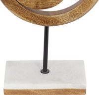 Support de Sculpture en Cercle Géométrique en Marbre Brun Moderne 9 "X 4" X 13 "Décoration de Table en Bois de Manguier Décoration Maison