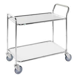 <b>White</b> Stainless Steel Table <b>Trolley</b> KM30770-6 Standing Type Installation - Product Image 1