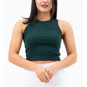 Top corto de mujer de alta calidad de Venta caliente para el verano Diseño de logotipo personalizado Camiseta recortada Tops casuales para mujer - Product Image 1
