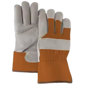ถุงมือนิรภัยหนังวัวแยกชิ้นขนาด XL ถุงมือผ้าฝ้ายสำหรับงานอุตสาหกรรมถุงมือทำงานก่อสร้างโกดังสินค้าหนัก - Product Image 3