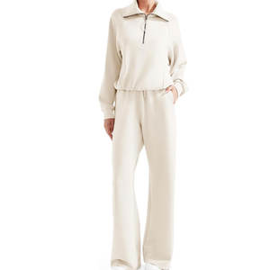 2025 best-seller femmes solide haut court survêtements ensemble respirant décontracté tricot tissu lavé techniques hiver - Product Image 6