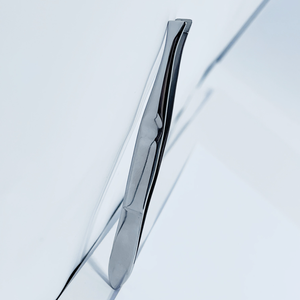 Pinzas profesionales para cejas de acero inoxidable para mujer con diseño pulido de Punta inclinada - Product Image 1