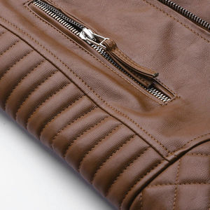 Veste en cuir de mode en toile de haute qualité avec logo personnalisé pour hommes, imperméable, coupe-vent, écologique, pour l'hiver et les activités de plein air - Product Image 5