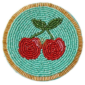 Recién llegado, posavasos con diseño de cereza con cuentas, Decoración de mesa elegante para bodas, fiestas y hogar - Product Image 3