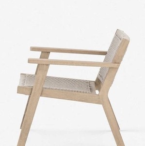 Silla decorativa para interior/exterior, acabado natural con cuerda - Product Image 3